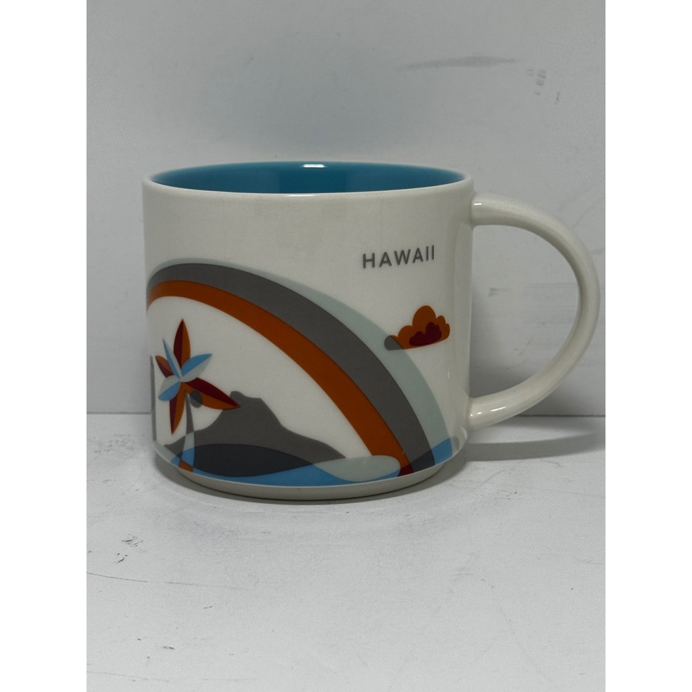 Starbucks You Are Here Collection Hawaii Coffee Mug 2017 14oz Blue Interior